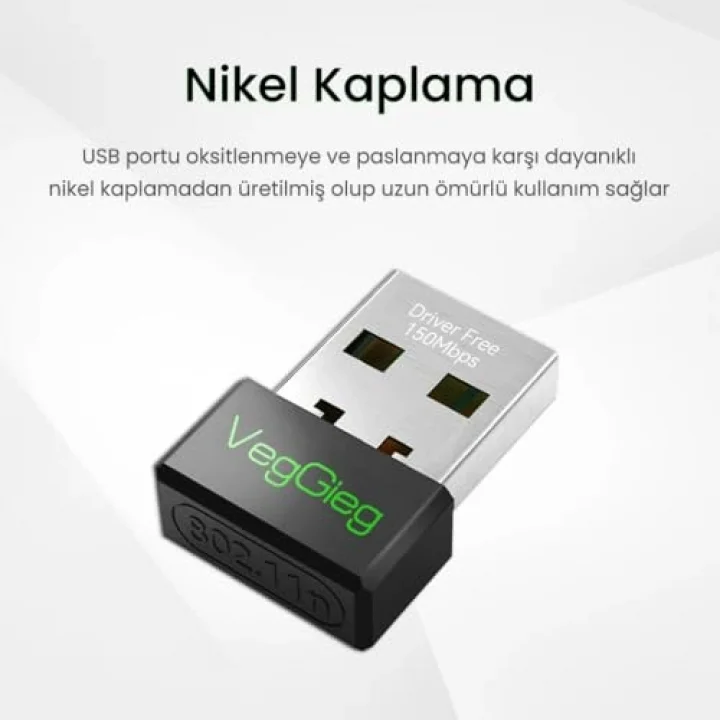 150Mbps 2.4Ghz Kablosuz Wi-Fi Alıcı Verici Nano USB Adaptör