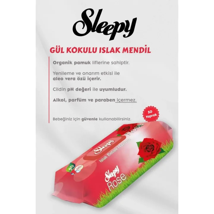 16 AL 14 ÖDE Sleepy Gül Kokulu Islak Bebek Havlusu 50li ve ROSIE