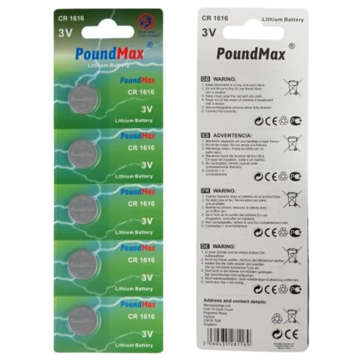 1616 DL1616 3V Lityum Düğmeli Piller (5li Paket)
