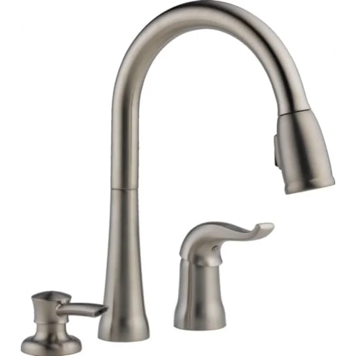 16970-Sssd-DST Single Handle Pull-Down Kitchen musluk with sıvı sabun dispenseri, paslanmaz by musluk