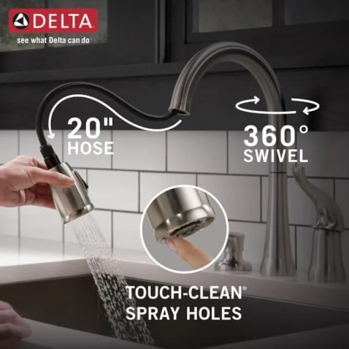16970-Sssd-DST Single Handle Pull-Down Kitchen musluk with sıvı sabun dispenseri, paslanmaz by musluk