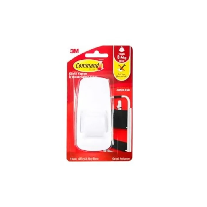 17004 Command Büyük Boy Jumbo Askı Beyaz