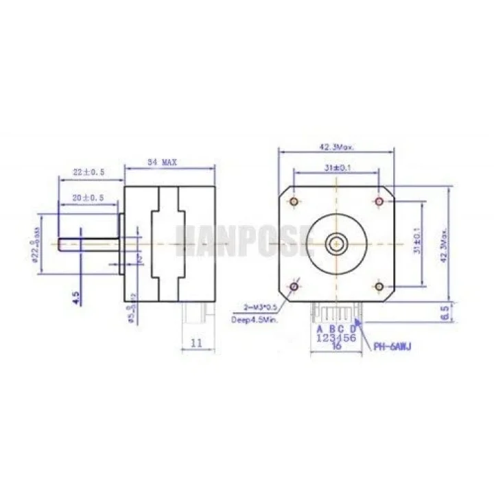 17HS3401 Nema 17 Step Motor