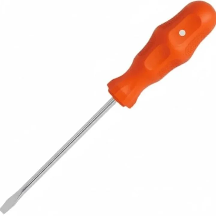 18 cm Mıknatıslı Düz Uçlu Tornavida – Ergonomik Turuncu Saplı Dayanıklı El Aleti