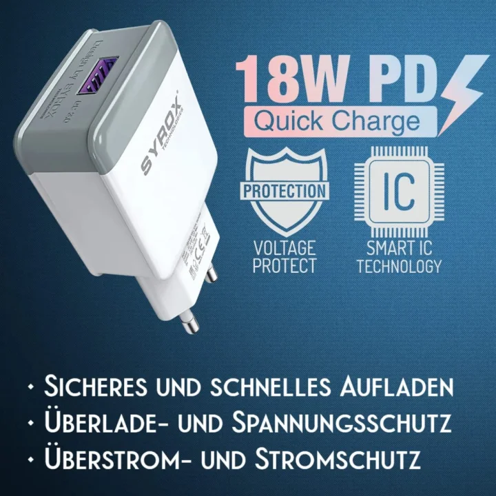 18W 3.0A QC şarj adaptörü, hızlı ve güvenli akıllı cihaz