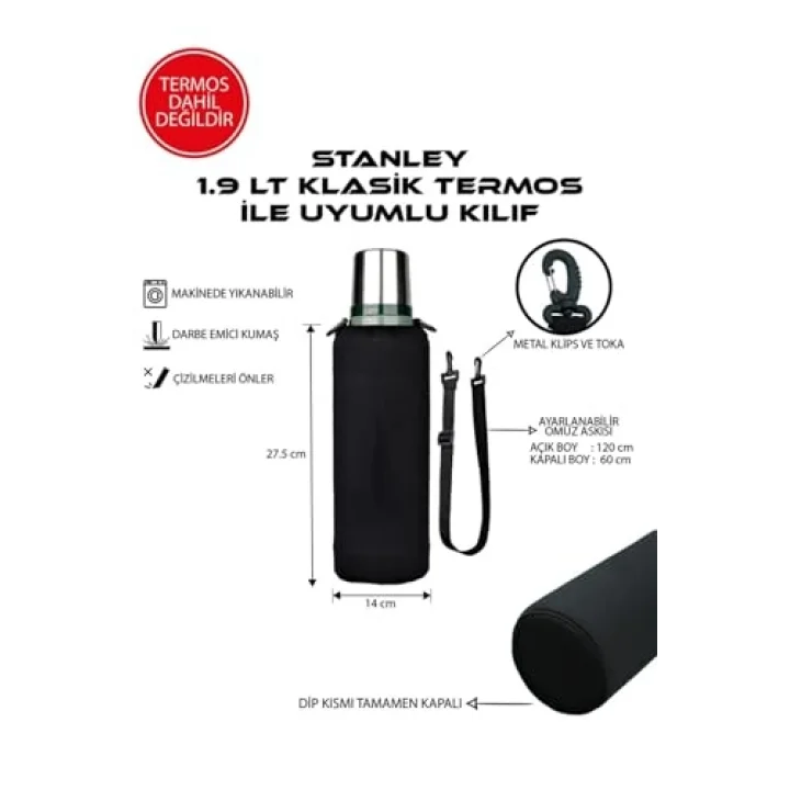 1.9 Lt. Klasik Stanleye Uyumlu Omuz Askılı Termos Kılıfı