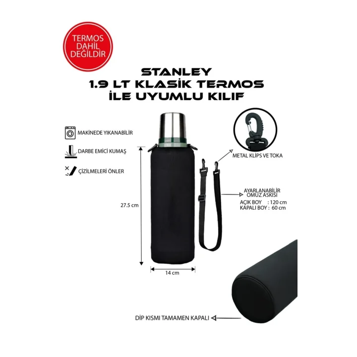 1.9 Lt. Klasik Stanleye Uyumlu Omuz Askılı Termos Kılıfı