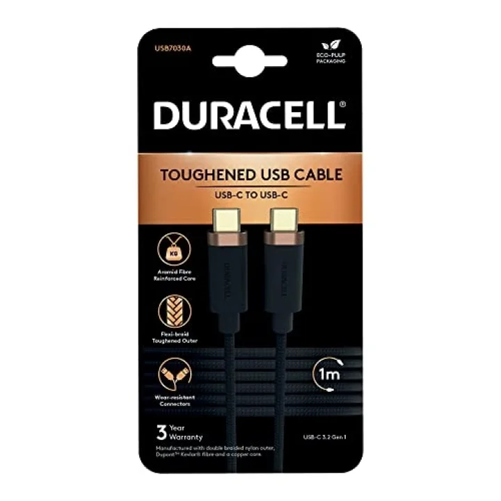 1m Usb-C To Usb-C Örgülü Şarj Kablosu - Siyah