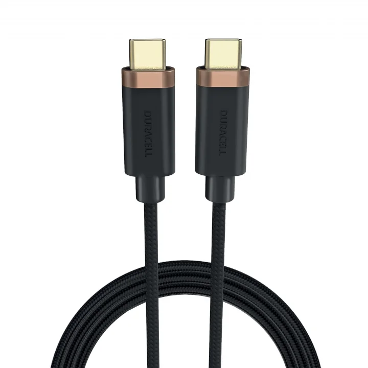 1m Usb-C To Usb-C Örgülü Şarj Kablosu - Siyah