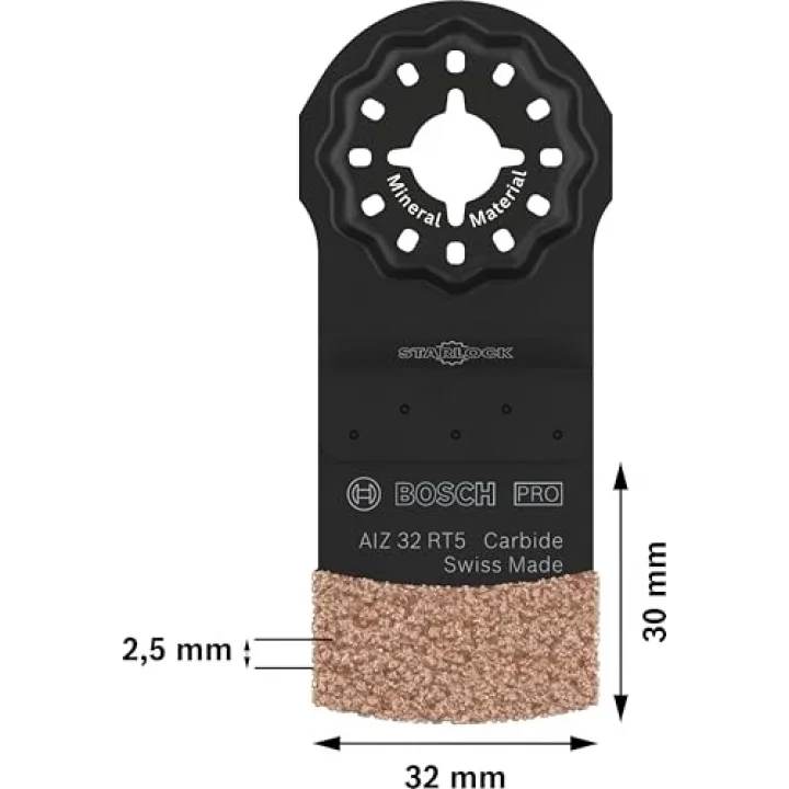 1x PRO AIZ 32 RT5 Daldırmalı Kesim Testere Bıçağı (Harç, Gözenekli Beton, Genişlik 32 mm, Professional Aksesuar Çok Fonksiyonlu Makine)