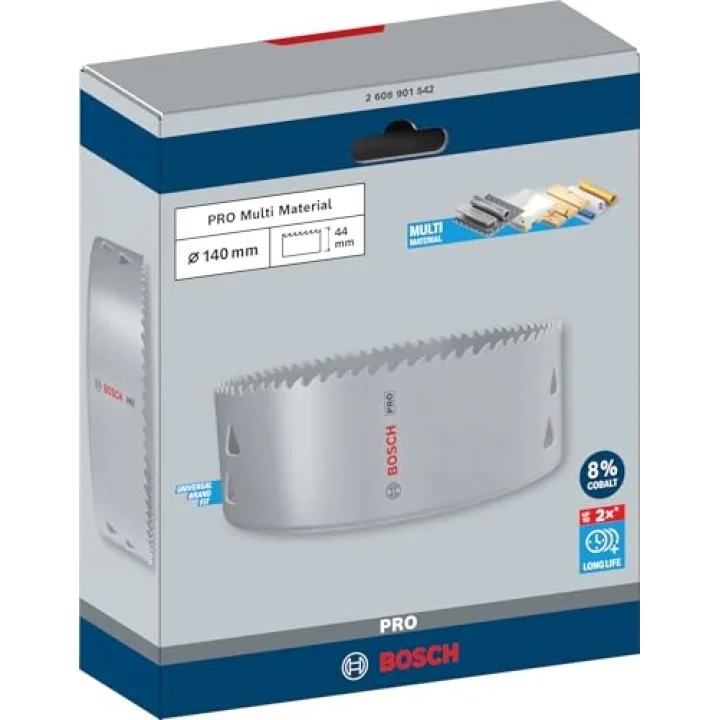 1x PRO Multi Material Delik Açma Testeresi (Yumuşak Ahşap, Alçıpan, Ø 140 mm, Professional Aksesuar Döner Matkap/Vidalamalar, Darbeli Matkap/Vidalama)