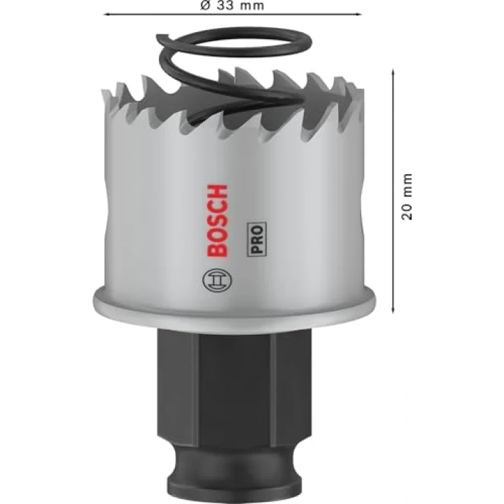 1x PRO Sheet Metal Power Change Plus Delik Açma Testeresi (Paslanmaz Çelik Saclar, Çelik Saclar, Ø 33 mm, Professional Aksesuar Döner Matkap/Vidalamalar, Darbeli Matkap/Vidalama)