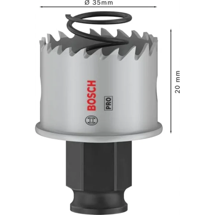 1x PRO Sheet Metal Power Change Plus Delik Açma Testeresi (Paslanmaz Çelik Saclar, Çelik Saclar, Ø 35 mm, Professional Aksesuar Döner Matkap/Vidalamalar, Darbeli Matkap/Vidalama)