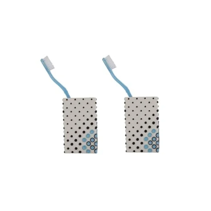 2 Adet Diş Firçalik Ve Macunluk Puanli Poliresin 6X6X10Cm 200Ml Banyo Seti