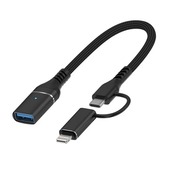 2 in 1 5Gbps Type-C and 8 Pin to USB 3.0 OTG Adaptör Telefon ve Notebook Uyumlu ADS-619