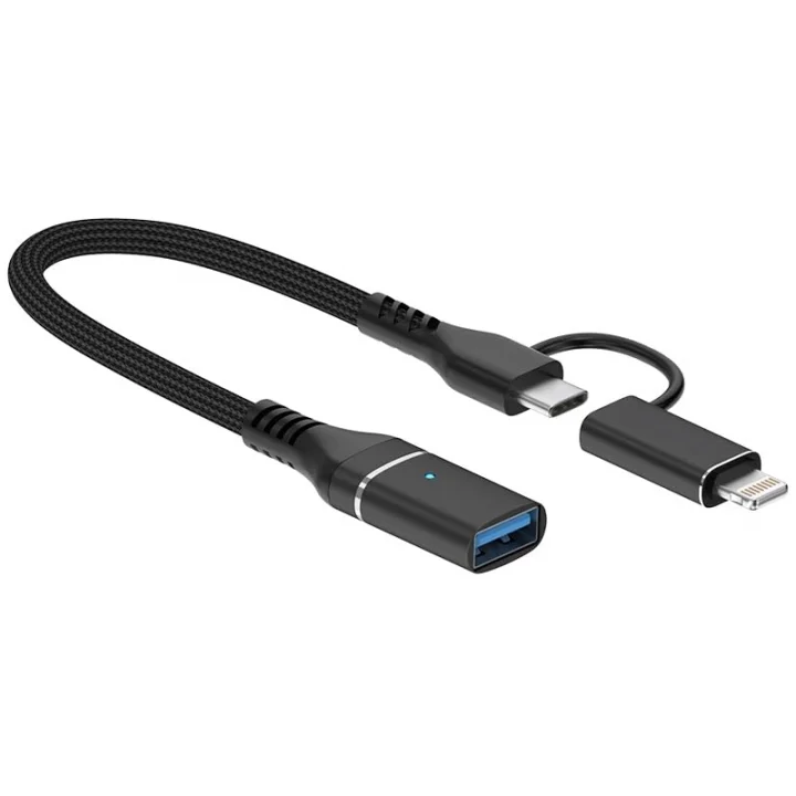 2 in 1 5Gbps Type-C and 8 Pin to USB 3.0 OTG Adaptör Telefon ve Notebook Uyumlu ADS-619