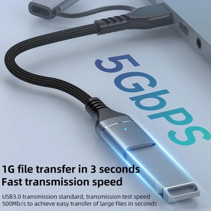 2 in 1 5Gbps Type-C and 8 Pin to USB 3.0 OTG Adaptör Telefon ve Notebook Uyumlu ADS-619
