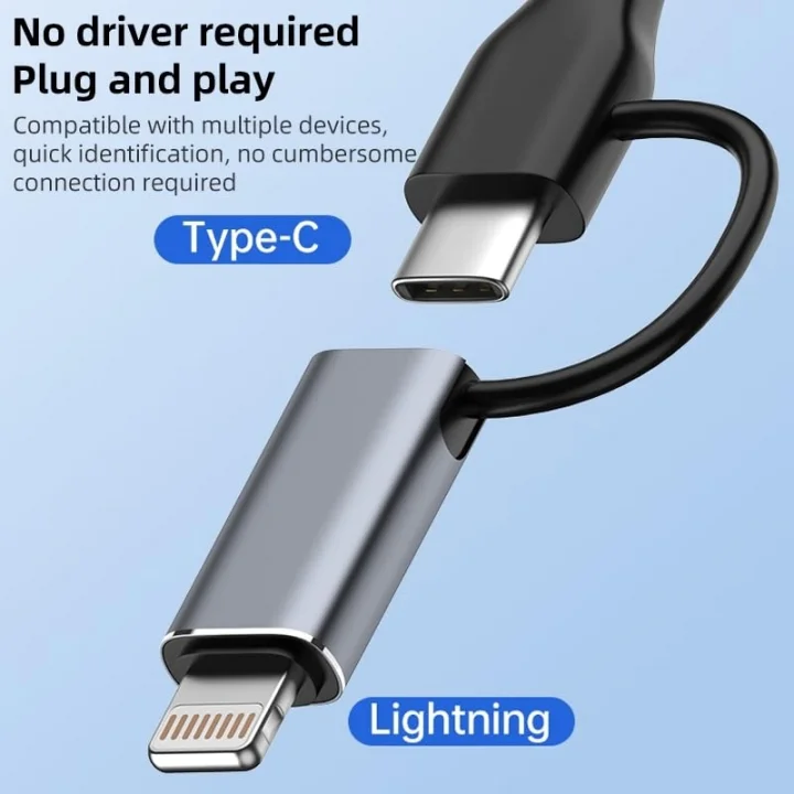 2 in 1 5Gbps Type-C and 8 Pin to USB 3.0 OTG Adaptör Telefon ve Notebook Uyumlu ADS-619