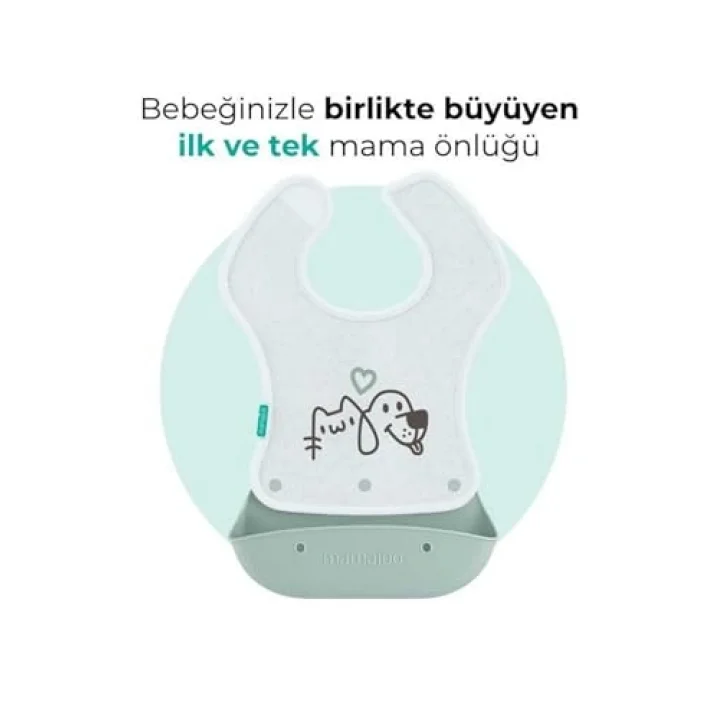 2-in-1 Katlanır Mama Önlüğü / Powder Green