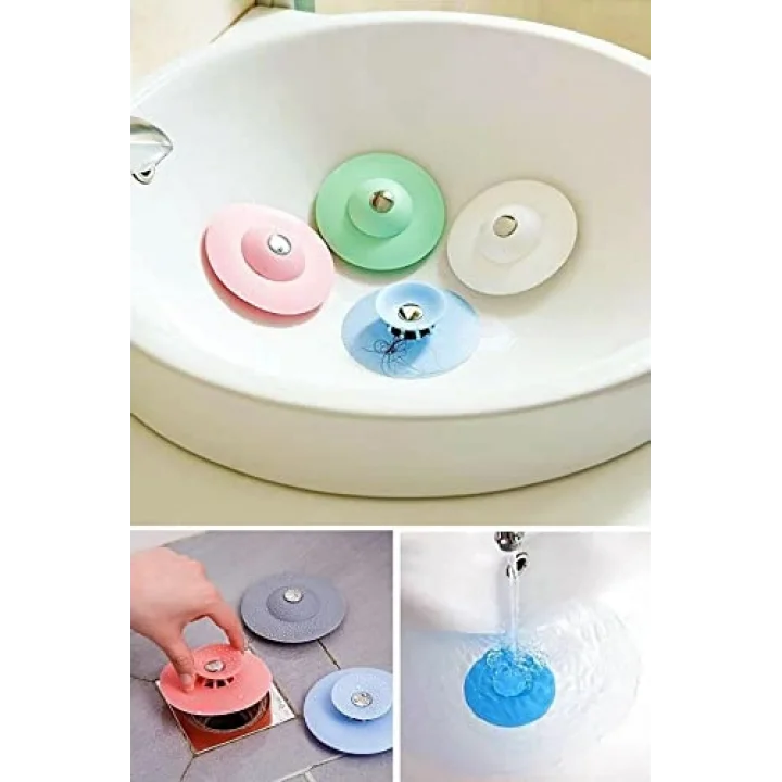 2 Kademeli Dokunmatik Lavabo Tıkacı Silikon Lavabo Gider Tıpası