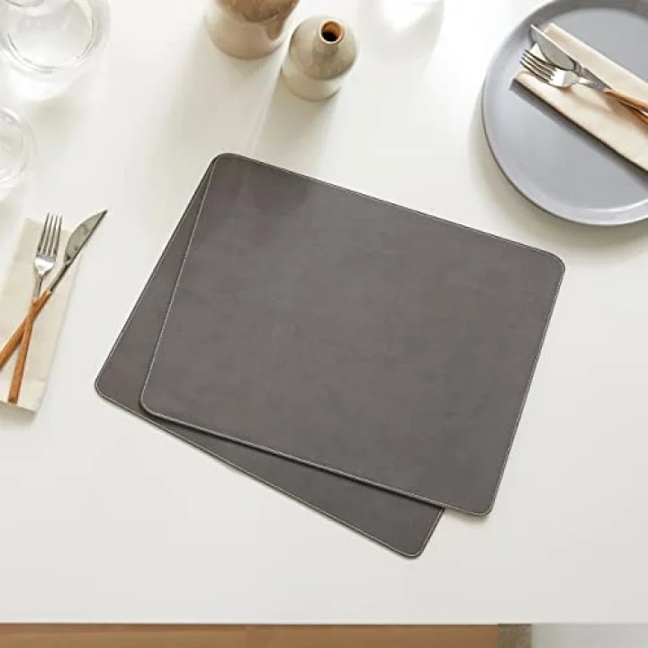 2li Gri Renk Deri Amerikan Servis 40 x 30 cm