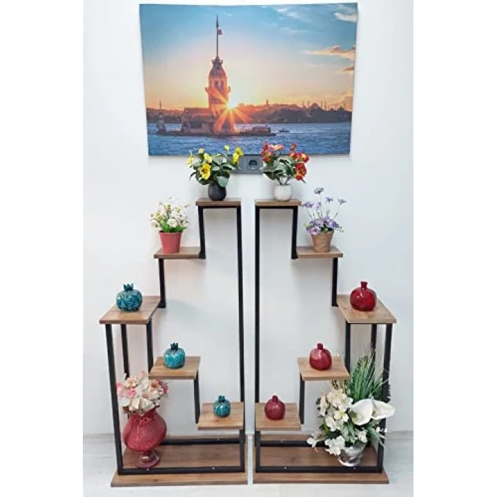 2Li Merdiven Çiçeklik, Saksılık, Balkon, Bahçe Dekor.raf,stant