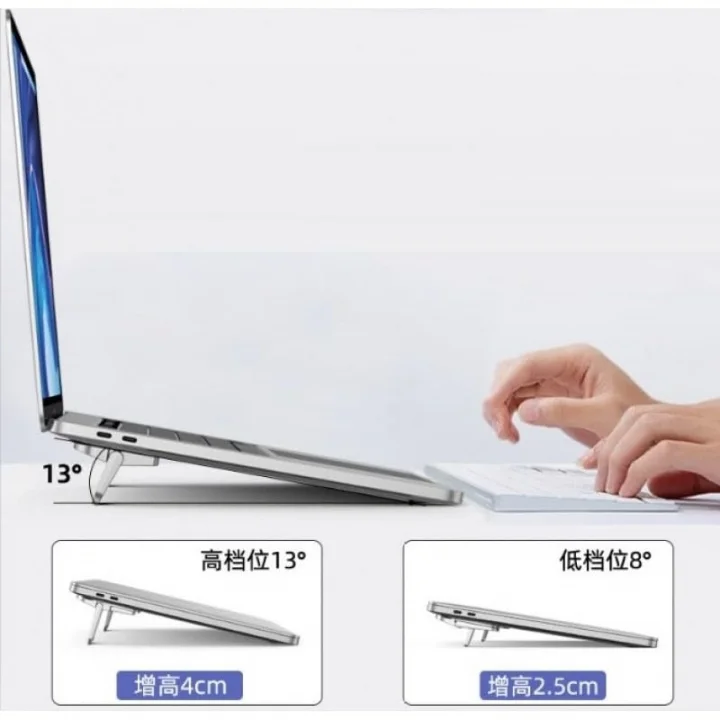 2li Paket Ayarlanabilir Laptop Standı - 2 Kademeli Ergonomik Yükseltici, Katlanabilir Taşınabilir Notebook Tutucu, Kaymaz Silikon Pedli Hafif Dizüstü Bilgisayar Standı