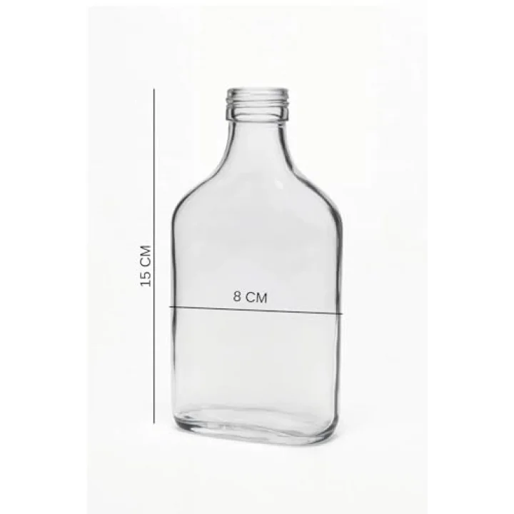 2Li Şeffaf Cam Yassı Yağdanlık - Sızdırmaz Geyik Tıpalı 200Ml. Sirkelik Sosluk