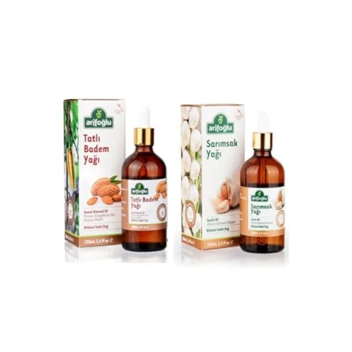 2 li Set Tatlı Badem Yağı 100 ml-Sarımsak Yağı 100 ml.