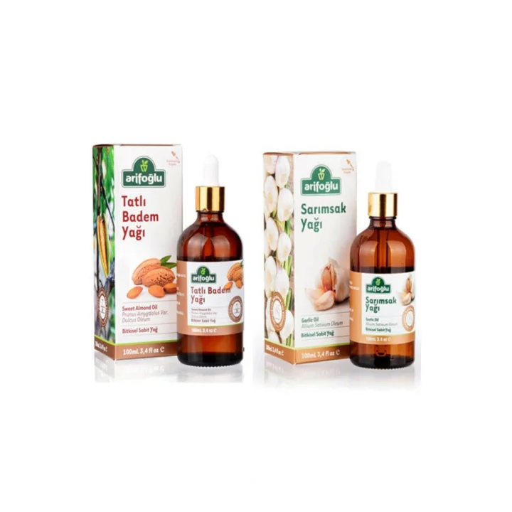 2 li Set Tatlı Badem Yağı 100 ml-Sarımsak Yağı 100 ml.
