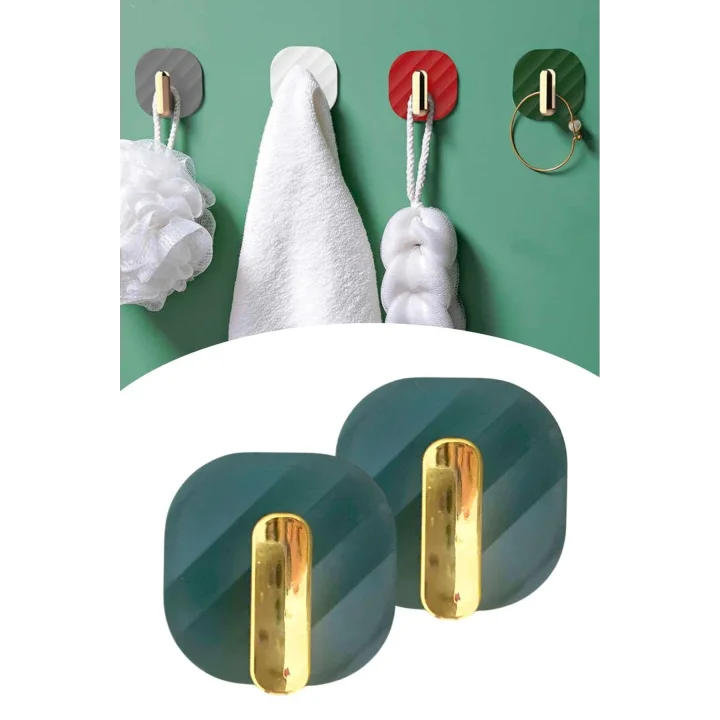 2li Yapışkanlı Retro Banyo Askılığı, Yeşil, PRA-9932453-0705