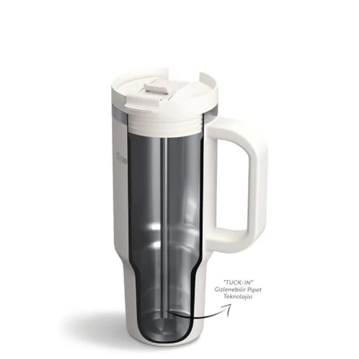 2 Moods Tuck-in Tumbler Sızdırmaz Çelik Termos 900 ML White Sand ST-242