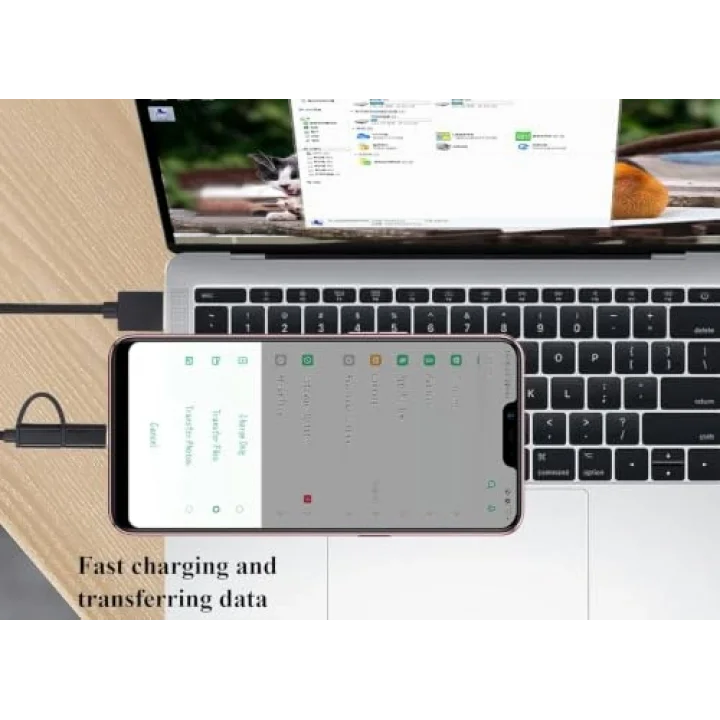 2si 1 Arada Çok Hızlı Şarj Kablosu USB Adan Tip-c Kablosuna USB Adan Mikro USB Kablosuna Naylon Örgülü USB Adan Cye/Tip C/Mikro USB Şarj Cihazı Senkronizasyon Kablosu (Siyah/3.3 ft)
