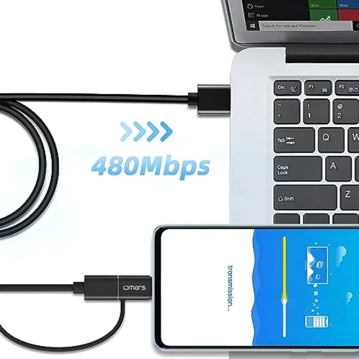 2si 1 Arada Type-C Micro USB Şarj ve Data Kablosu 1.2 Metre