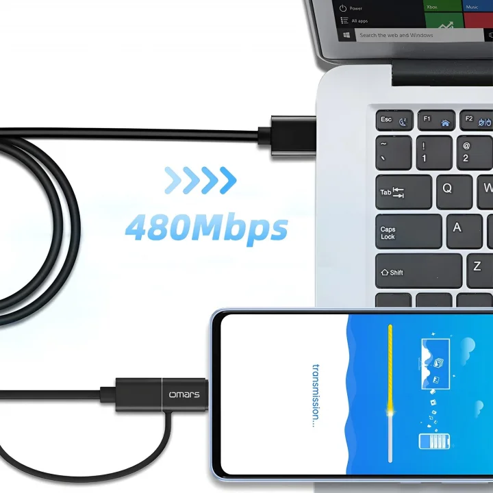2si 1 Arada Type-C Micro USB Şarj ve Data Kablosu 1.2 Metre