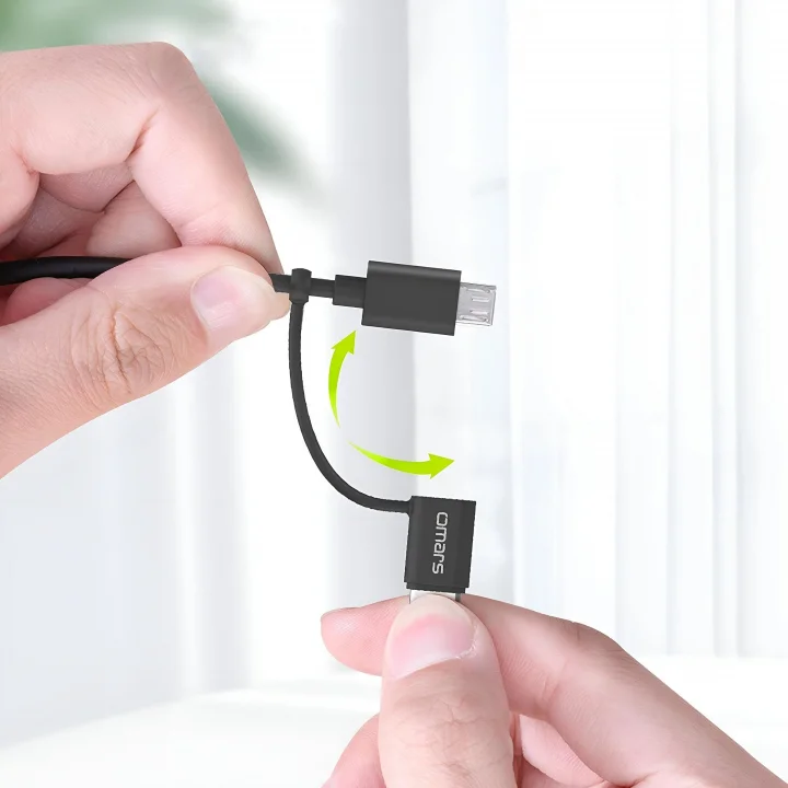 2si 1 Arada Type-C Micro USB Şarj ve Data Kablosu 1.2 Metre