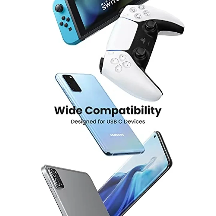 2.0 A USB-A & USB-C Örgülü Şarj ve Data Kablosu, 50 Santimetre, Siyah, 60125