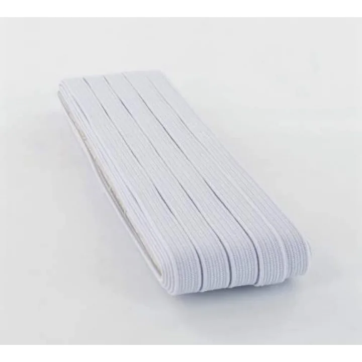 20 Metre Beyaz Yassı Lastik 0.80 cm Bel Paça Don Lastiği