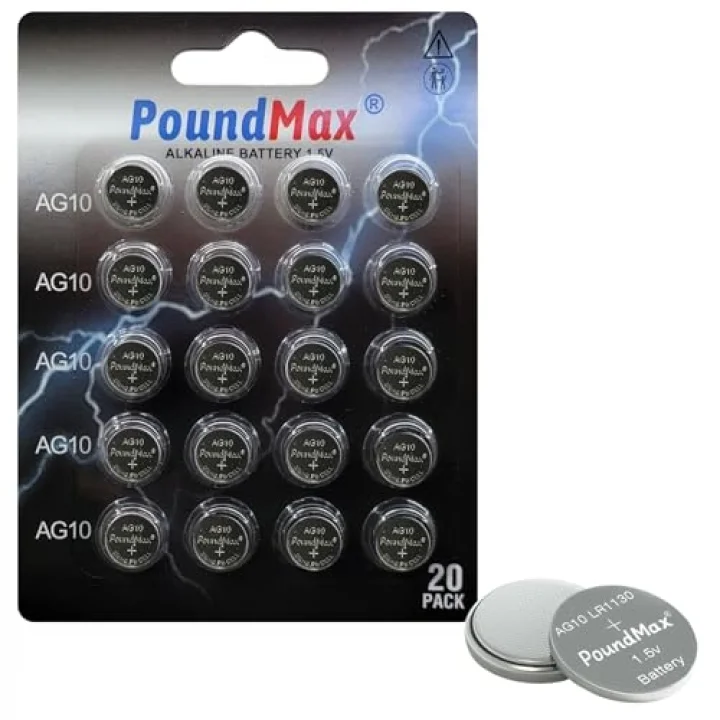 20 x AG10 Düğme Hücresi LR1130 1,5V, Alkalin Pil