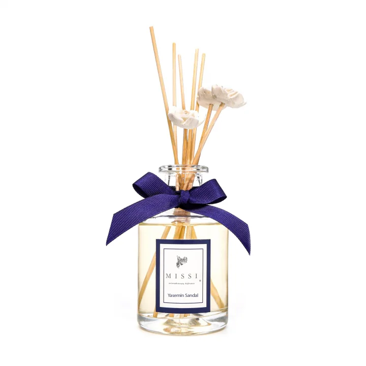 200 ml Silindir Şişe Bambu Çubuklu Yasemin Sandal Oda Kokusu