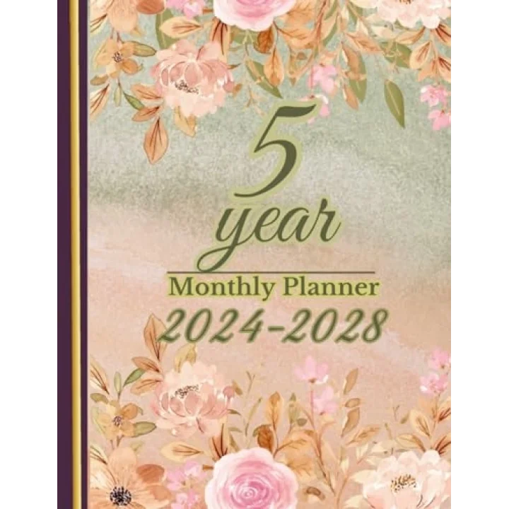 2024-2028 FIVE 5 YEAR MONTHLY PLANNER: MULTI YEAR JOURNAL FROM JANUARY 2024 TO DECEMBER 2028-60 MONTHS AGENDA SCHEDULE ORGANIZER, YEARS ... PINK BEIGE FLORAL COVER, LARG SIZED 8.5x11