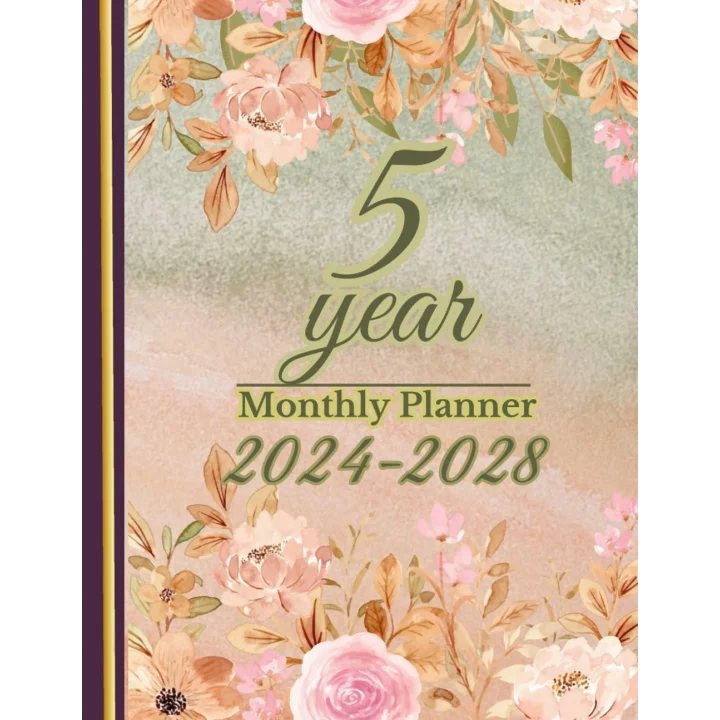 2024-2028 FIVE 5 YEAR MONTHLY PLANNER: MULTI YEAR JOURNAL FROM JANUARY 2024 TO DECEMBER 2028-60 MONTHS AGENDA SCHEDULE ORGANIZER, YEARS ... PINK BEIGE FLORAL COVER, LARG SIZED 8.5x11