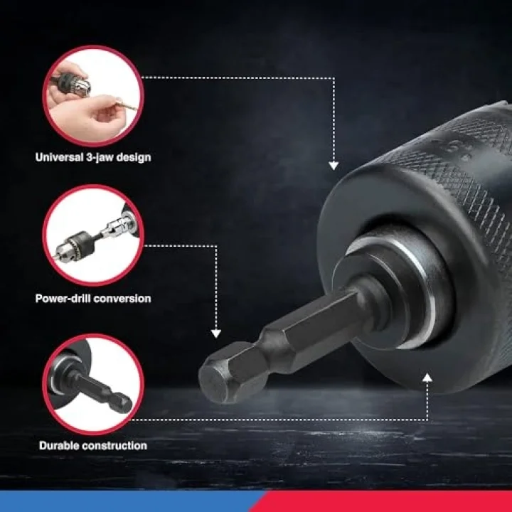 ® 20754 bir 3/8 CHUCK dönüştürücü, Quick Change şaftlı sürücüler için | 1/2 adaptör dahil