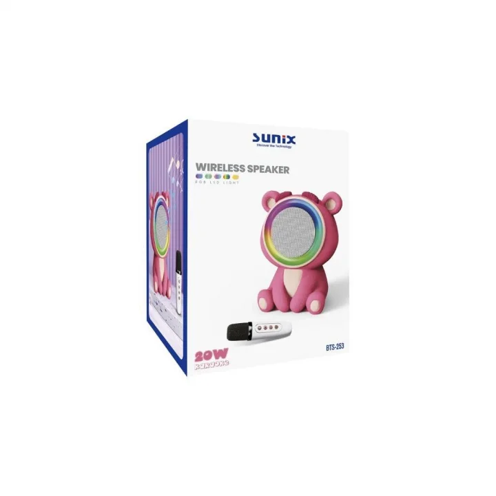 20W 2400 Mah Karaoke Mikrofonlu Ayıcık Bluetooth Haparlör BTS-253