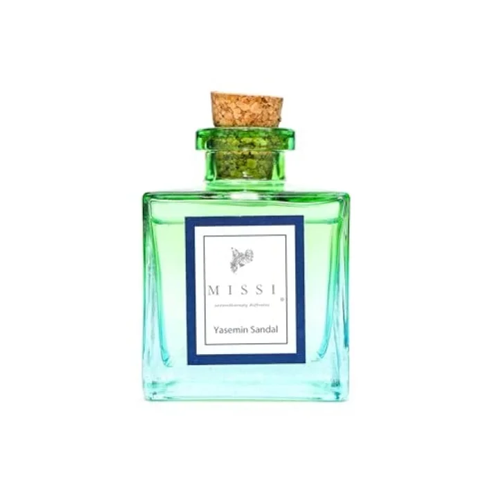 220 ml Degrade Mavi Şişe Seramik Taşlı Yasemin Sandal Oda Kokusu