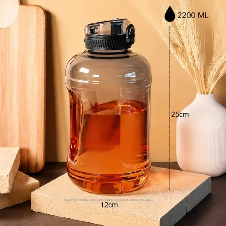 2200 ml Suluk 2.2 Litre - Kilitli Kapaklı Geniş Hacimli Matara (Yeşil)