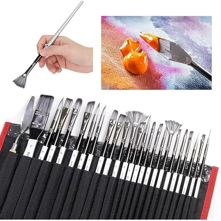 24 Parça Siyah Çantalı Sanat Fırçası Seti
