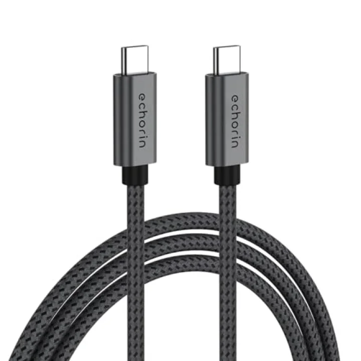 240W, 20 Gbps, 4K 60Hz, USB Cden USB Cye, Örgülü Hızlı Şarj, Görüntü ve Veri Aktarım Kablosu PD 3.2, 5A, iPhone 15, 16, 17, M2 MacBook Pro, Air, iPad Pro ve Galaxy S25, S24, S23 ile Uyumlu