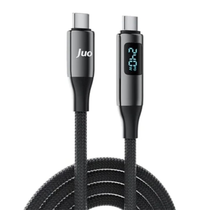 240W USB 3.1 Gen2 10Gbps E-Mark Çipli Led Display Ekranlı 4K 60Hz Görüntü ve Type-C Hızlı Şarj Kablosu 1.25 Metre