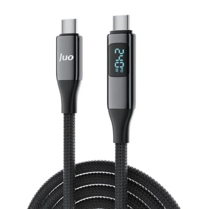 240W USB 3.1 Gen2 10Gbps E-Mark Çipli Led Display Ekranlı 4K 60Hz Görüntü ve Type-C Hızlı Şarj Kablosu 1.25 Metre
